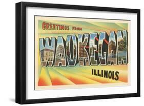 Greetings from Waukegan, Illinois-null-Framed Art Print