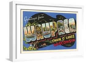 Greetings from Waupaca, Wisconsin-null-Framed Art Print