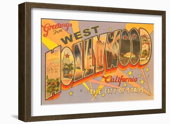 Greetings from West Hollywood, California-null-Framed Premium Giclee Print