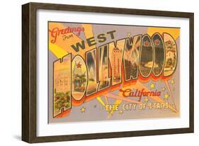 Greetings from West Hollywood, California-null-Framed Premium Giclee Print