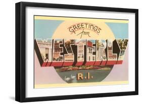 Greetings from Westerly, Rhode Island-null-Framed Art Print