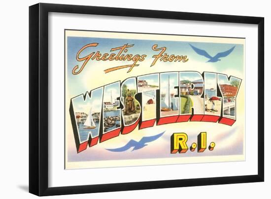 Greetings from Westerly, Rhode Island-null-Framed Art Print