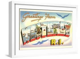 Greetings from Westerly, Rhode Island-null-Framed Art Print