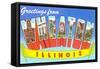 Greetings from Wheaton, Illinois-null-Framed Stretched Canvas