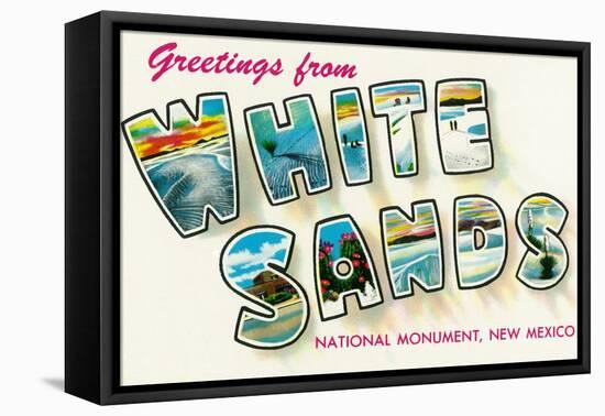Greetings from White Sands National Monument, New Mexico-Lantern Press-Framed Stretched Canvas