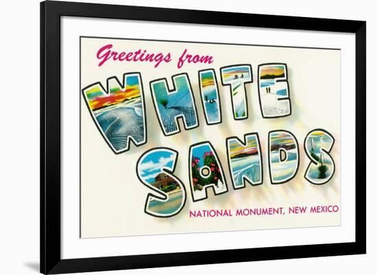 Greetings from White Sands National Monument, New Mexico-Lantern Press-Framed Premium Giclee Print