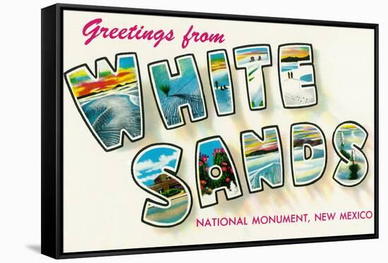 Greetings from White Sands National Monument, New Mexico-Lantern Press-Framed Stretched Canvas