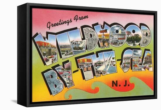 Greetings from Wildwood By-The-Sea, New Jersey-null-Framed Stretched Canvas