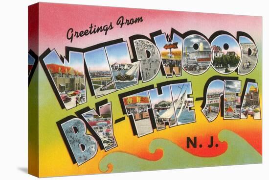 Greetings from Wildwood By-The-Sea, New Jersey-null-Stretched Canvas