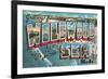 Greetings from Wildwood By-The-Sea, New Jersey-null-Framed Premium Giclee Print