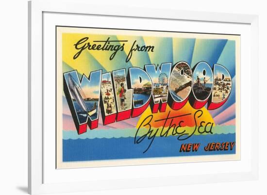 Greetings from Wildwood By-The-Sea, New Jersey-null-Framed Premium Giclee Print