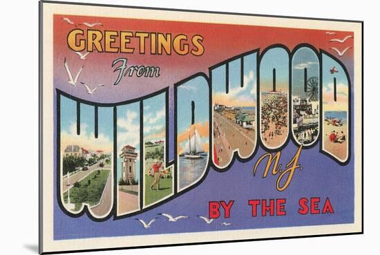 Greetings from Wildwood By-The-Sea, New Jersey-null-Mounted Art Print