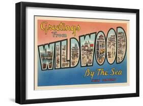 Greetings from Wildwood-By-The-Sea, New Jersey-null-Framed Giclee Print