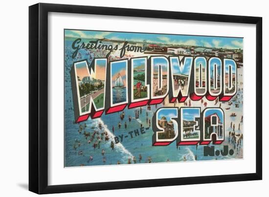 Greetings from Wildwood-By-The-Sea, New Jersey-null-Framed Giclee Print