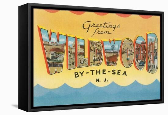 Greetings from Wildwood-By-The-Sea, New Jersey-null-Framed Stretched Canvas