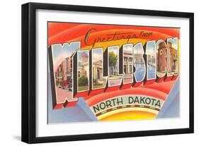 Greetings from Williston, North Dakota-null-Framed Art Print