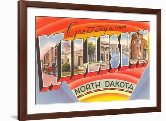 Greetings from Williston, North Dakota-null-Framed Premium Giclee Print