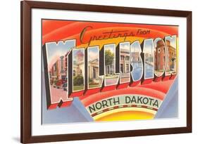 Greetings from Williston, North Dakota-null-Framed Premium Giclee Print