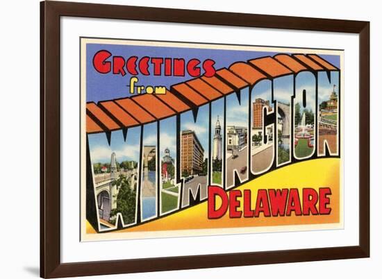 Greetings from Wilmington, Delaware-null-Framed Premium Giclee Print