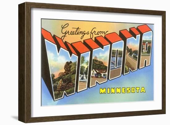 Greetings from Winona, Minnesota-null-Framed Art Print