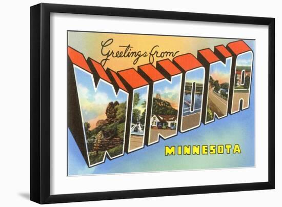 Greetings from Winona, Minnesota-null-Framed Art Print