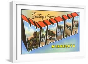 Greetings from Winona, Minnesota-null-Framed Art Print