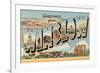 Greetings from Winslow, Arizona-null-Framed Premium Giclee Print