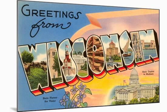 Greetings from Wisconsin-null-Mounted Art Print