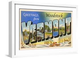 Greetings from Woodstock, Vermont-null-Framed Art Print