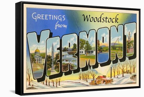 Greetings from Woodstock, Vermont-null-Framed Stretched Canvas