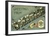 Greetings from Worthing, Postcard, C1913-Milton-Framed Giclee Print