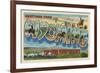 Greetings from Wyoming of the Old West-null-Framed Premium Giclee Print