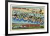 Greetings from Wyoming of the Old West-null-Framed Premium Giclee Print