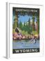 Greetings from Wyoming-null-Framed Art Print