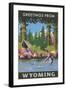 Greetings from Wyoming-null-Framed Art Print