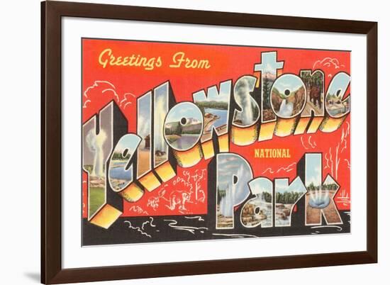 Greetings from Yellowstone Park, Montana-null-Framed Art Print