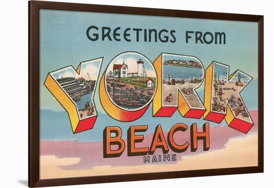 Greetings from York Beach, Maine-null-Framed Art Print