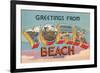 Greetings from York Beach, Maine-null-Framed Art Print