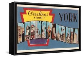 Greetings from York, Pennsylvania-null-Framed Stretched Canvas