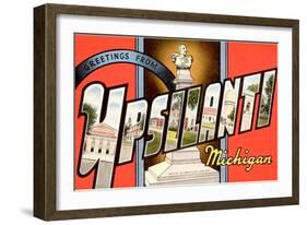 Greetings from Ypsilanti, Michigan-null-Framed Art Print