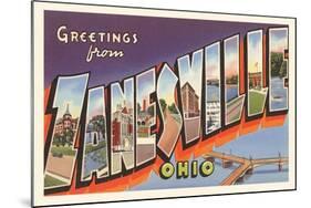 Greetings from Zanesville, Ohio-null-Mounted Art Print