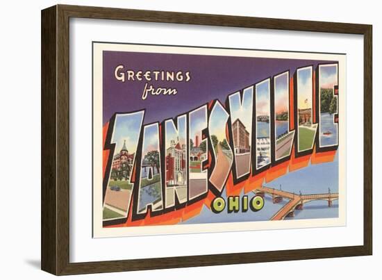 Greetings from Zanesville, Ohio-null-Framed Art Print