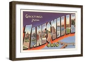 Greetings from Zanesville, Ohio-null-Framed Art Print
