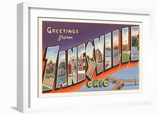 Greetings from Zanesville, Ohio-null-Framed Art Print