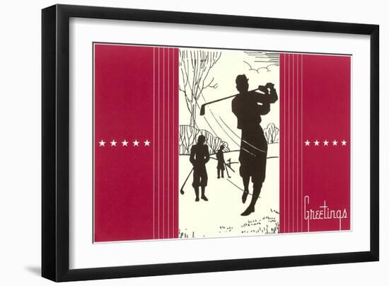 Greetings, Golfing-null-Framed Art Print