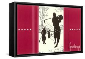 Greetings, Golfing-null-Framed Stretched Canvas