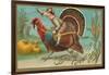 Greetings, Jockey Boy Riding Turkey-null-Framed Art Print