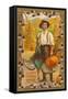 Greetings, Man with Turkey and Pumpkin-null-Framed Stretched Canvas