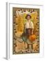 Greetings, Man with Turkey and Pumpkin-null-Framed Art Print