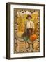 Greetings, Man with Turkey and Pumpkin-null-Framed Art Print